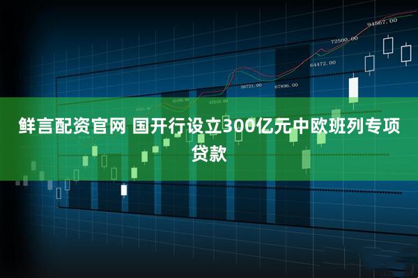 鲜言配资官网 国开行设立300亿元中欧班列专项贷款